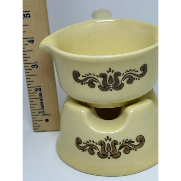 VTG Pfaltzgraff “Village” Pattern Butter Warmer with Stand Sauce / Potpourri Pot - Picture 7 of 7